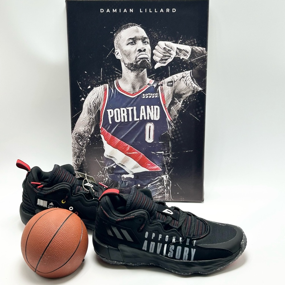 🏀⛹🏽⏰💵⚠️🔴⚫️⚪️adidas - Dame 7 Opponent Advisory Sneakers. - Picture 4 of 16